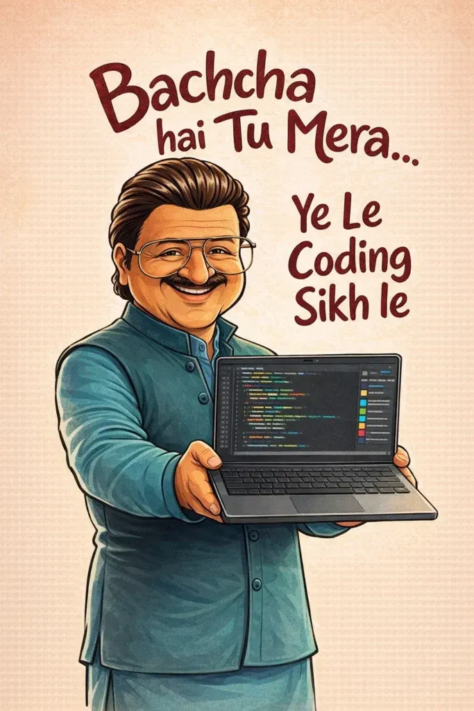 bacha hai tu mera meme template coding
