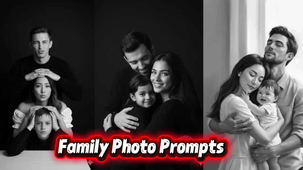 Best Black and White Family Photo Prompt for Gemini AI – Viral Ideas for Stunning Portraits