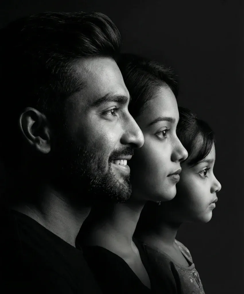 gemini black and white family photo prompt