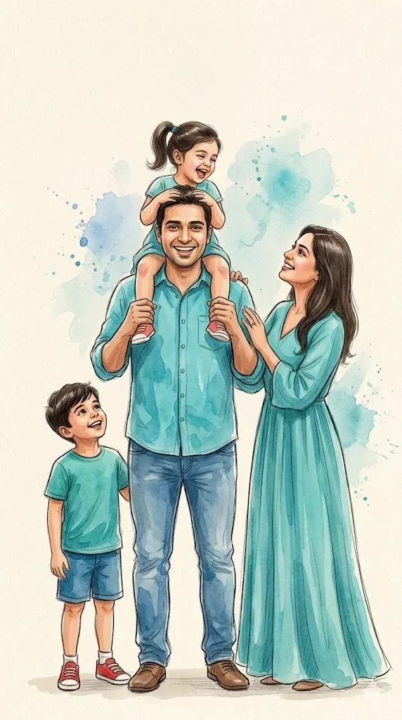 indian father and daughter prompt for gemini