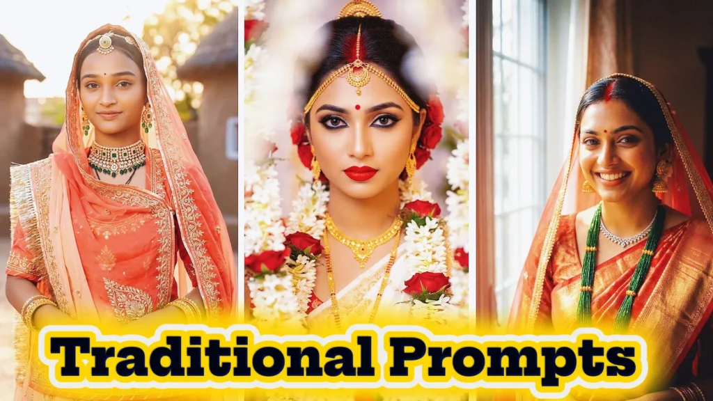 Best Prompt for Traditional Look for Girl (Saree, Bridal & Cultural Looks)